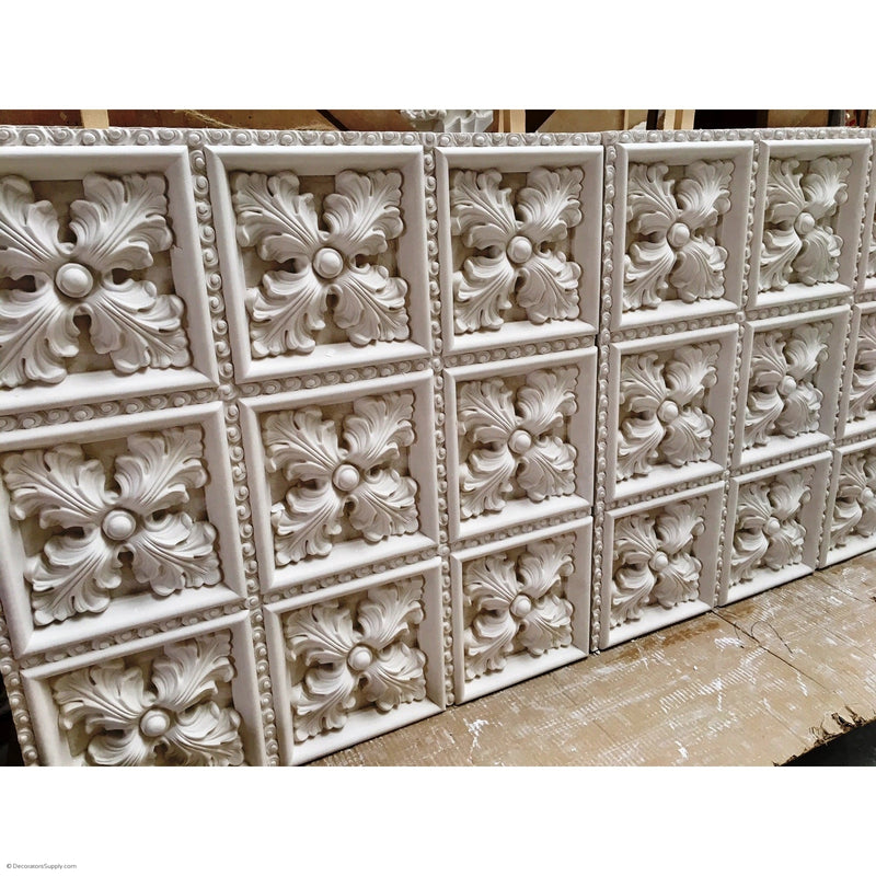 Plaster Italian Ceiling- 24 1/2" Sq. Panels--1 1/4" Relief