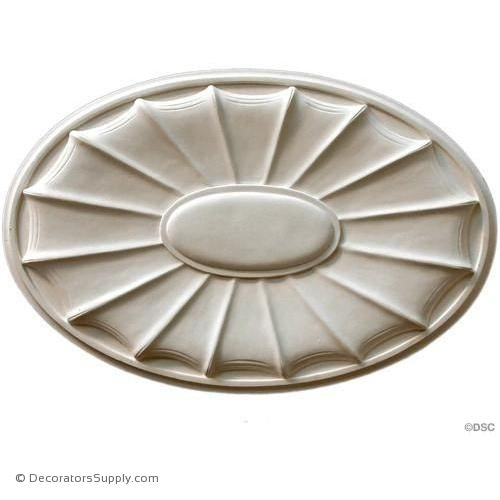 Plaster Oval Medallion-Adams-22 1/2" X 15"-1" Relief-ceiling-ornament-Decorators Supply