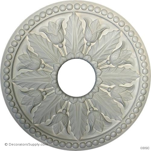 Plaster Medallion-Greek-16 1/4" Dia X 11/16" Rel - 4" Hole-ceiling-ornament-Decorators Supply