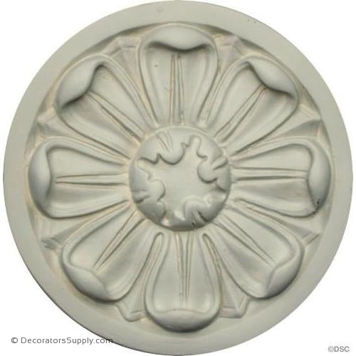 Plaster Rosette - 5 1/4" Dia x 1/2" Relief-ceiling-ornament-Decorators Supply