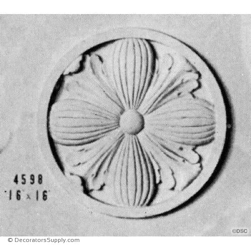 Plaster Medallion-Roman-16" Diameter X 1 1/4" Relief-ceiling-ornament-Decorators Supply
