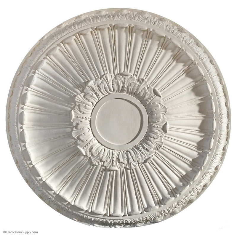 Plaster Medallion-Classic-35" Dia X 3 3/8" Rel - 7" Center-ceiling-ornament-Decorators Supply