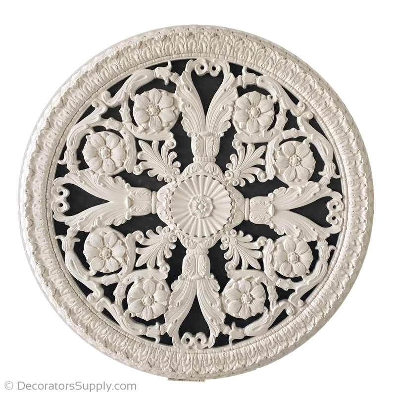 43" Diameter Plaster Medallion or Vented Grille Empire x 1-1/2" Relief