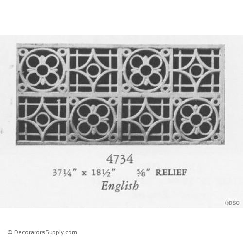 Plaster Panel or Vented Grille English