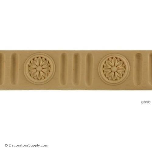 Flute With Rosette 1 1/4 High 1/4 Relief-lineal-for-woodwork-furniture-Decorators Supply