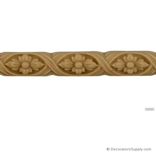 Running Rope and Flower -  3/8 High 3/16" Relief-moulding-for-furniture-woodwork-Decorators Supply