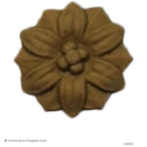 Flower Rosette - Circle-Roman - 3/4Diameter - 1/8Relief-woodwork-furniture-ornaments-Decorators Supply