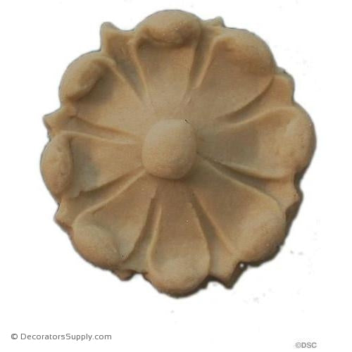 Flower Rosette - Circle - Roman - 5/8Diameter - 1/8Relief-woodwork-furniture-ornaments-Decorators Supply