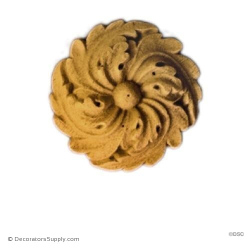Rosette - Circle - Louis XVI - 1 9/16Diameter - 5/16Relief-woodwork-furniture-ornaments-Decorators Supply