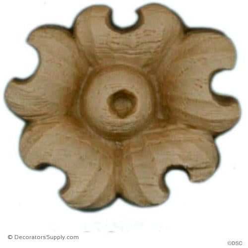 Circle Flower Rosette - Ital. Ren. - 1 1/2Diameter - 5/16Rlf-woodwork-furniture-ornaments-Decorators Supply