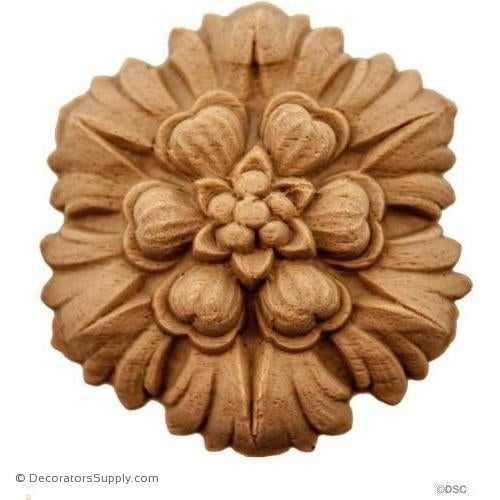Rosette - Circle-Gothic - 1 1/2Diameter - 1/2Relief-woodwork-furniture-ornaments-Decorators Supply