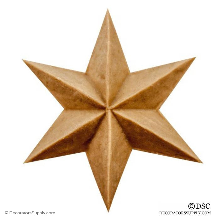 Rosette Star Classic - 1 5/8Diameter - 3/16Relief-ornaments-woodwork-furniture-Decorators Supply