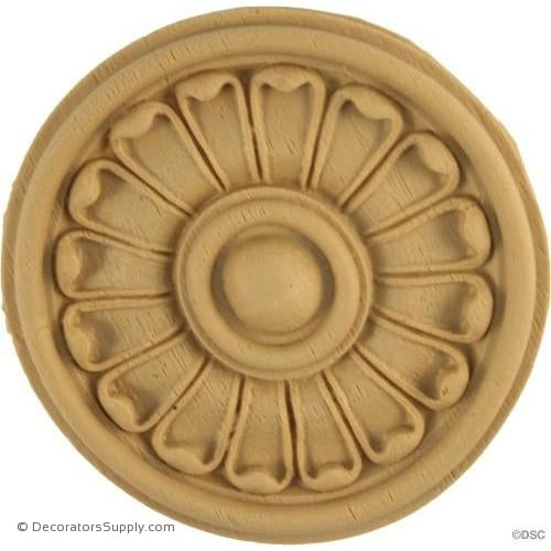 Rosette - Circle-Greek - 2 1/2Diameter - 1/4Relief-woodwork-furniture-ornaments-Decorators Supply