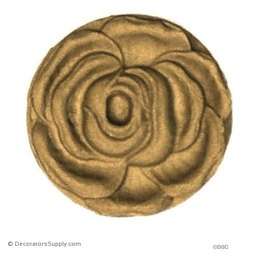 Rosette - Circle - Rose - 2 7/8Diameter - 11/16Relief-woodwork-furniture-ornaments-Decorators Supply