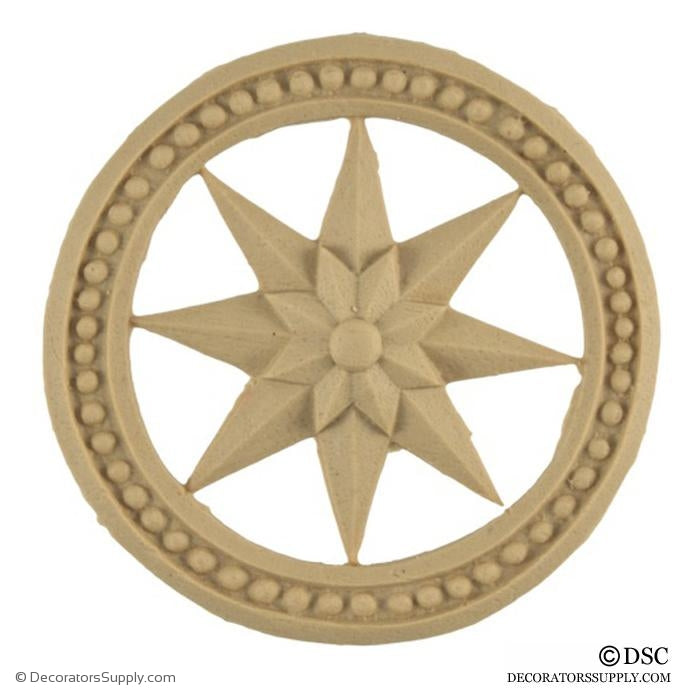 Star Rosette - Circle-Colonial - 2 7/8Diameter - 1/4Relief-ornaments-woodwork-furniture-Decorators Supply