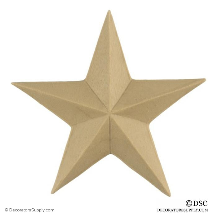 Star - Classic - 3 1/8 Wide - 1/4 Relief-ornaments-woodwork-furniture-Decorators Supply