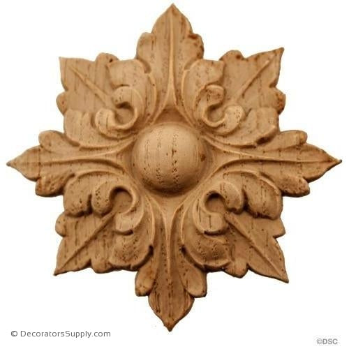 Rosette - Circle-Empire - 3 1/4Diameter - 7/16Relief-woodwork-furniture-ornaments-Decorators Supply
