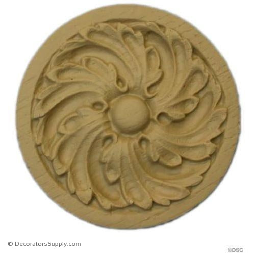 Rosette - Circle-Louis XVI - 3Diameter - 7/16Relief-woodwork-furniture-ornaments-Decorators Supply
