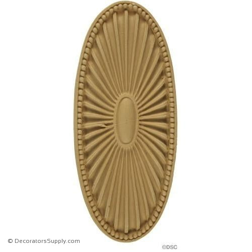 Rosette - Oval-Colonial 6H X 2  1/2W - 1/4Relief