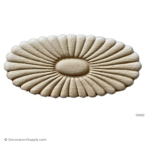 Rosette - Oval-Colonial 5H X 2  3/8W - 1/4Relief