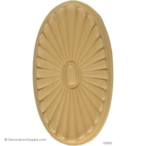 Rosette - Oval-Colonial 4 3/8H X 2 1/2W - 3/8Relief