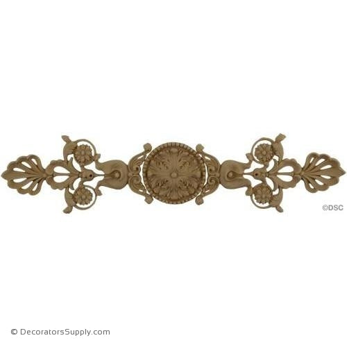 Rosette with Palmette Accents-Empire 15H X 3W - 3/8Relief-ornaments-for-woodwork-furniture-Decorators Supply