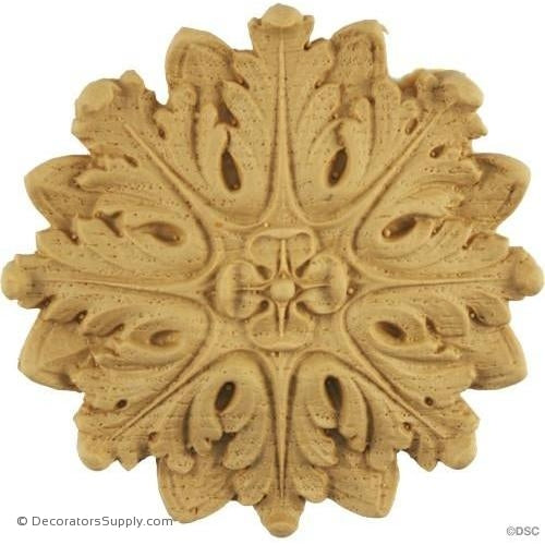 Rosette - Circle-Empire - 4 1/16Diameter - 3/8Relief-woodwork-furniture-ornaments-Decorators Supply