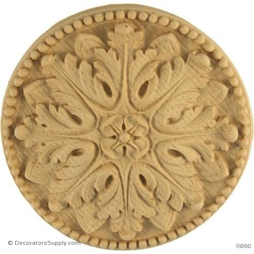Rosette - Circle-Empire - 4 9/16Diameter - 5/8Relief-woodwork-furniture-ornaments-Decorators Supply
