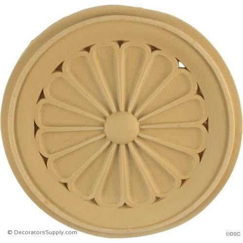 Rosette - Circle-Colonial - 6 1/2Diameter - 3/8Relief-woodwork-furniture-ornaments-Decorators Supply