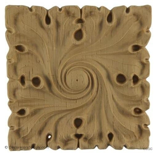 Rosette - Square-Gothic 3 1/2H X 3 1/2W - 3/8Relief-ornaments-for-woodwork-furniture-Decorators Supply
