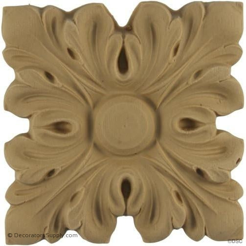 Rosette - Square-Louis XVI 1 1/4H X 1 1/4W - 1/8Relief-ornaments-for-woodwork-furniture-Decorators Supply