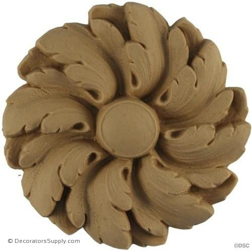 Rosette - Circle-Louis XVI - 3Diameter - 7/16Relief-woodwork-furniture-ornaments-Decorators Supply