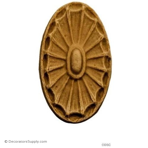 Rosette - Oval-Colonial 1 11/16H X 13/16W - 1/8Relief