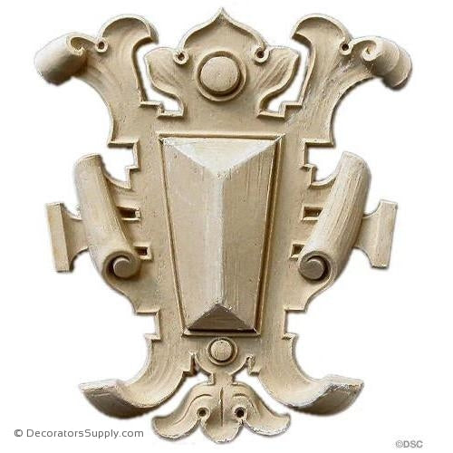 Shield 6 1/2 High 5 3/4 Wide-furniture-woodwork-ornaments-Decorators Supply