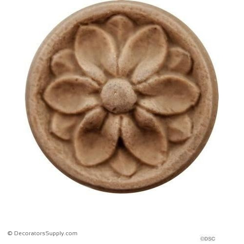 Rosette - Circle-Adams - 15/16Diameter - 3/16Relief-woodwork-furniture-ornaments-Decorators Supply