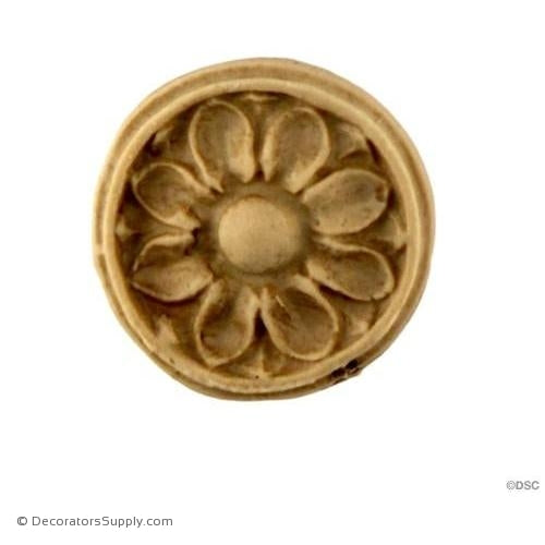 Rosette - Circle-Adams - 15/16Diameter - 1/8Relief-woodwork-furniture-ornaments-Decorators Supply