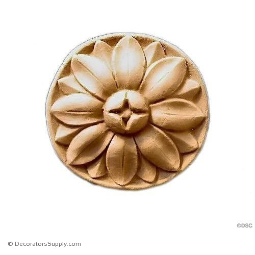 Rosette -Daisy - Circle-Adams - 1 7/8Diameter - 1/4Relief-woodwork-furniture-ornaments-Decorators Supply