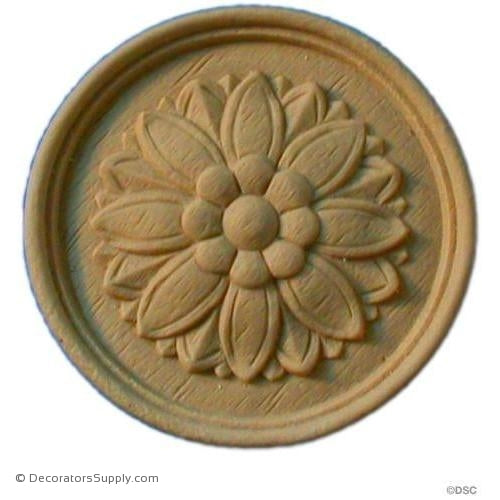 Rosette - Circle-Adams - 2 3/4 Dia - 1/4 Relief-woodwork-furniture-ornaments-Decorators Supply