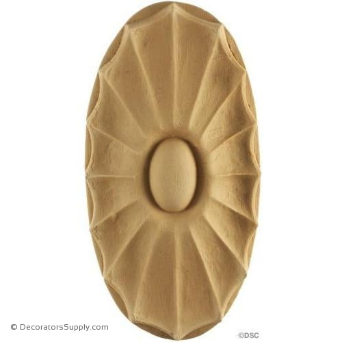 Rosette - Oval-Colonial 6H X 3  3/16W - 5/16Relief