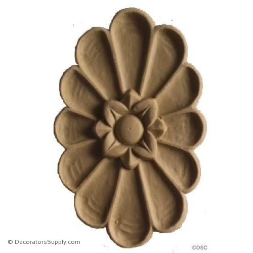 Rosette - Oval-Classic 4H X 2  9/16W - 1/4Relief