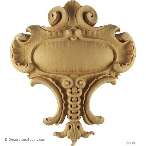 Shield-Louis XV 10 5/8H X 9 3/8W - 1 1/8Relief-furniture-woodwork-ornaments-Decorators Supply