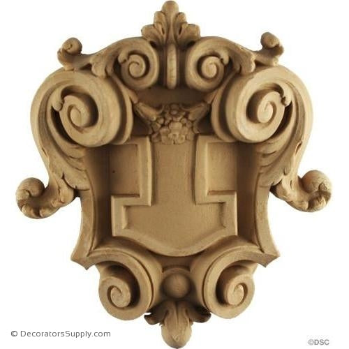 Shield-Louis XIV 7 1/2H X 7W - 1 3/8Relief-furniture-woodwork-ornaments-Decorators Supply