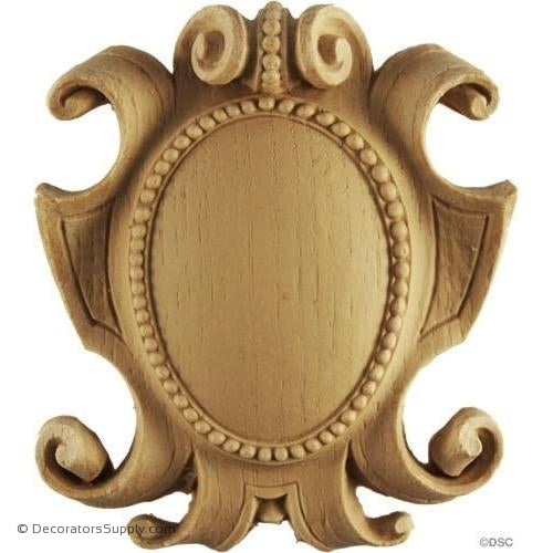 Shield-Ger. Ren. 4 3/8H X 3 5/8W - 9/16Relief-furniture-woodwork-ornaments-Decorators Supply