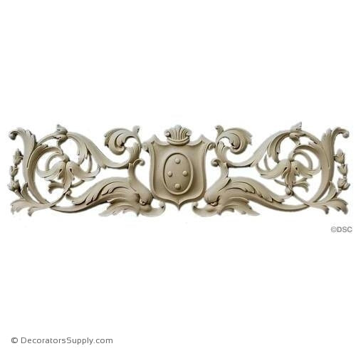 Shield Flanked by Sea Creatures 15 1/4 Wide x 4 1/4 High-furniture-woodwork-ornaments-Decorators Supply