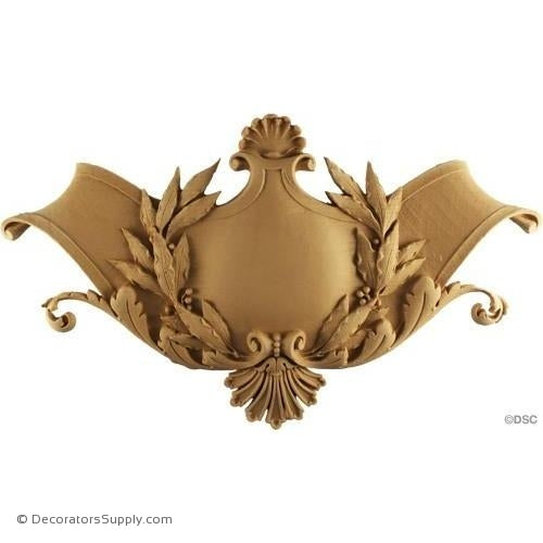 Shield-Louis XVI 9 5/8H X 16 1/4W - 3/4Relief-furniture-woodwork-ornaments-Decorators Supply