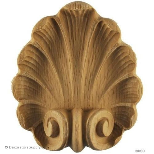 Shell-Colonial 5 1/4H X 4 5/8W - 5/8Relief-ornaments-for-woodwork-furniture-Decorators Supply