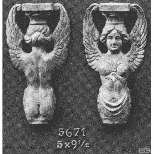 Angels - Empire 9 1/2H X 5W - 1 1/4Relief-historic-carving-library-victorian-styles-Decorators Supply