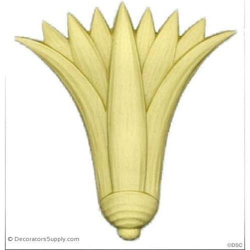 Leaf-Egyptian 3 5/8H X 3 1/2W - 3/8Relief-ornaments-furniture-woodwork-Decorators Supply