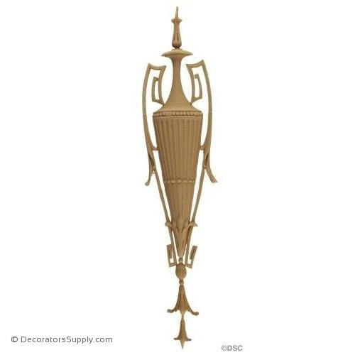 Urn-Louis XVI 16H X 3 1/4W - 1/2Relief-ornaments-for-furniture-woodwork-Decorators Supply