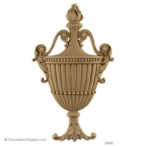 Urn-Colonial 12 1/4H X 7 1/4W - 11/16Relief-ornaments-for-furniture-woodwork-Decorators Supply